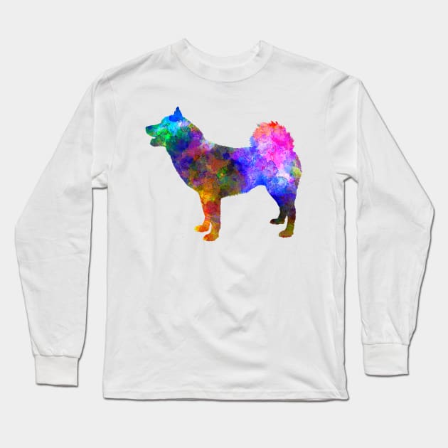 Greenland Dog in watercolor Long Sleeve T-Shirt by PaulrommerArt